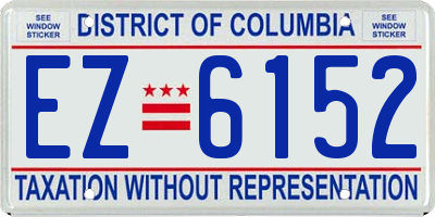 DC license plate EZ6152