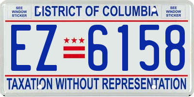 DC license plate EZ6158