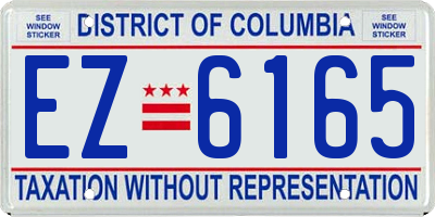 DC license plate EZ6165