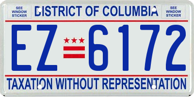 DC license plate EZ6172