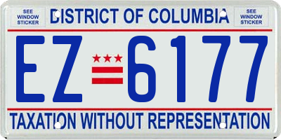 DC license plate EZ6177