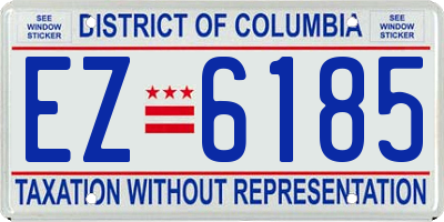 DC license plate EZ6185