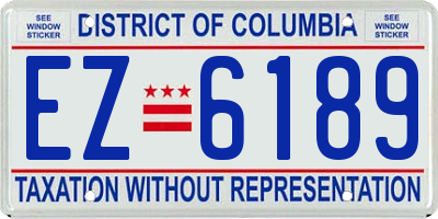 DC license plate EZ6189