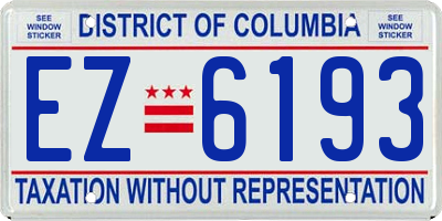 DC license plate EZ6193