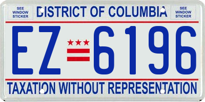 DC license plate EZ6196