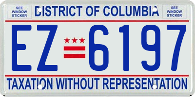 DC license plate EZ6197