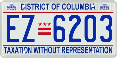 DC license plate EZ6203