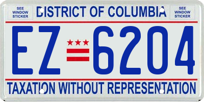 DC license plate EZ6204