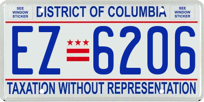 DC license plate EZ6206