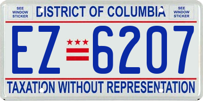 DC license plate EZ6207