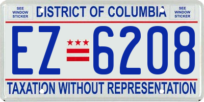 DC license plate EZ6208