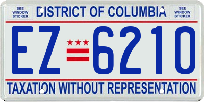 DC license plate EZ6210