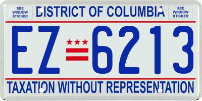 DC license plate EZ6213