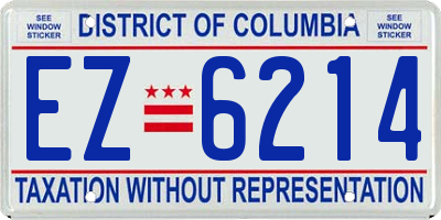 DC license plate EZ6214