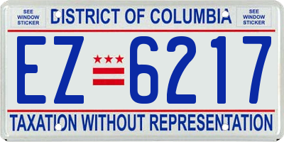 DC license plate EZ6217