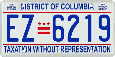 DC license plate EZ6219