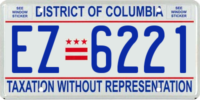 DC license plate EZ6221