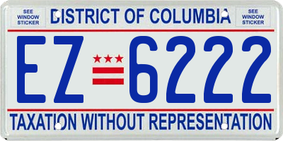 DC license plate EZ6222