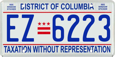 DC license plate EZ6223