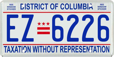 DC license plate EZ6226