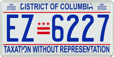 DC license plate EZ6227