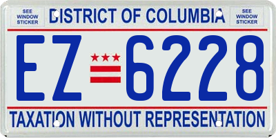 DC license plate EZ6228