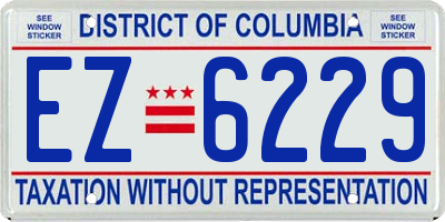 DC license plate EZ6229