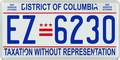 DC license plate EZ6230