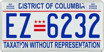 DC license plate EZ6232