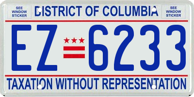 DC license plate EZ6233