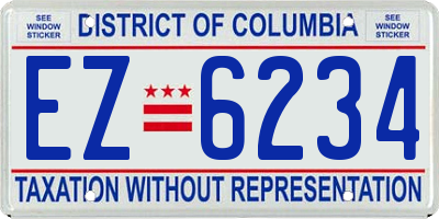 DC license plate EZ6234