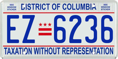 DC license plate EZ6236