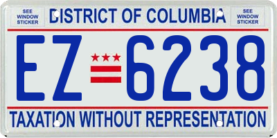 DC license plate EZ6238