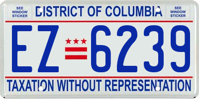 DC license plate EZ6239