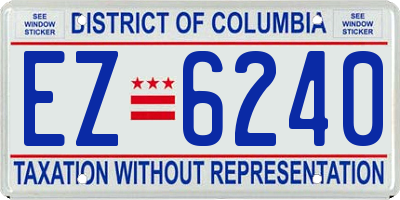 DC license plate EZ6240