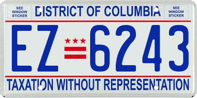 DC license plate EZ6243