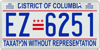 DC license plate EZ6251