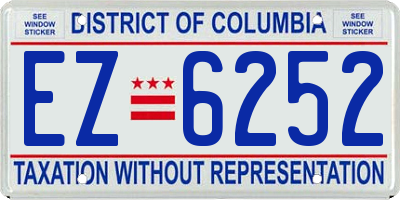 DC license plate EZ6252