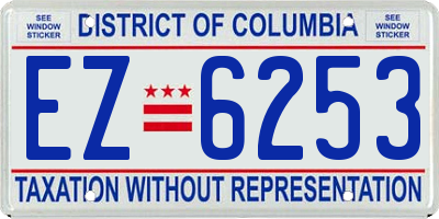 DC license plate EZ6253