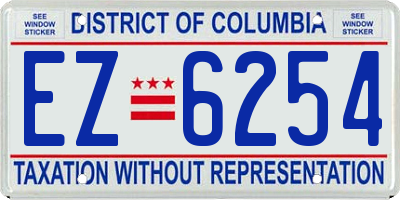 DC license plate EZ6254