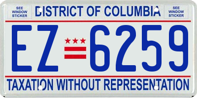 DC license plate EZ6259