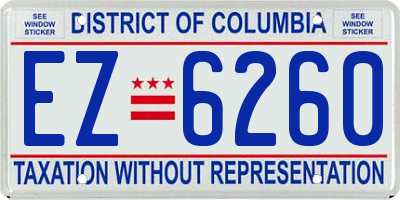 DC license plate EZ6260