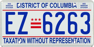 DC license plate EZ6263