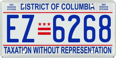 DC license plate EZ6268