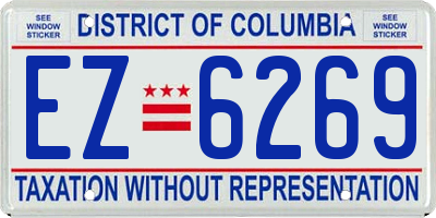 DC license plate EZ6269