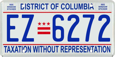 DC license plate EZ6272