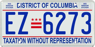 DC license plate EZ6273