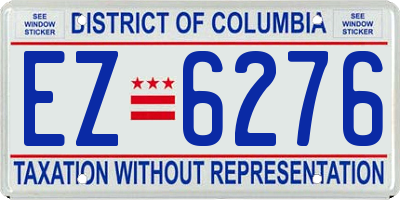 DC license plate EZ6276