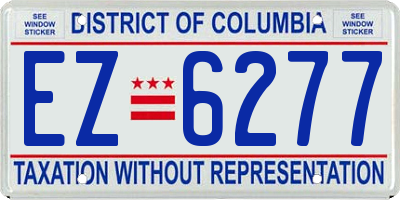 DC license plate EZ6277