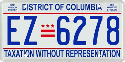 DC license plate EZ6278